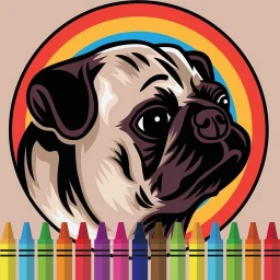 Ícone de Cute Pug Coloring Book